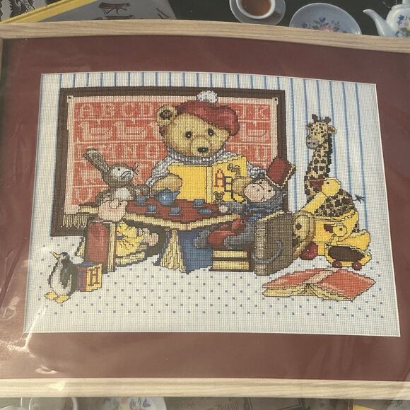 Counted Cross Stitch Kit Tea Party 11”x14” Design Works 9668 - Picture 2 of 5